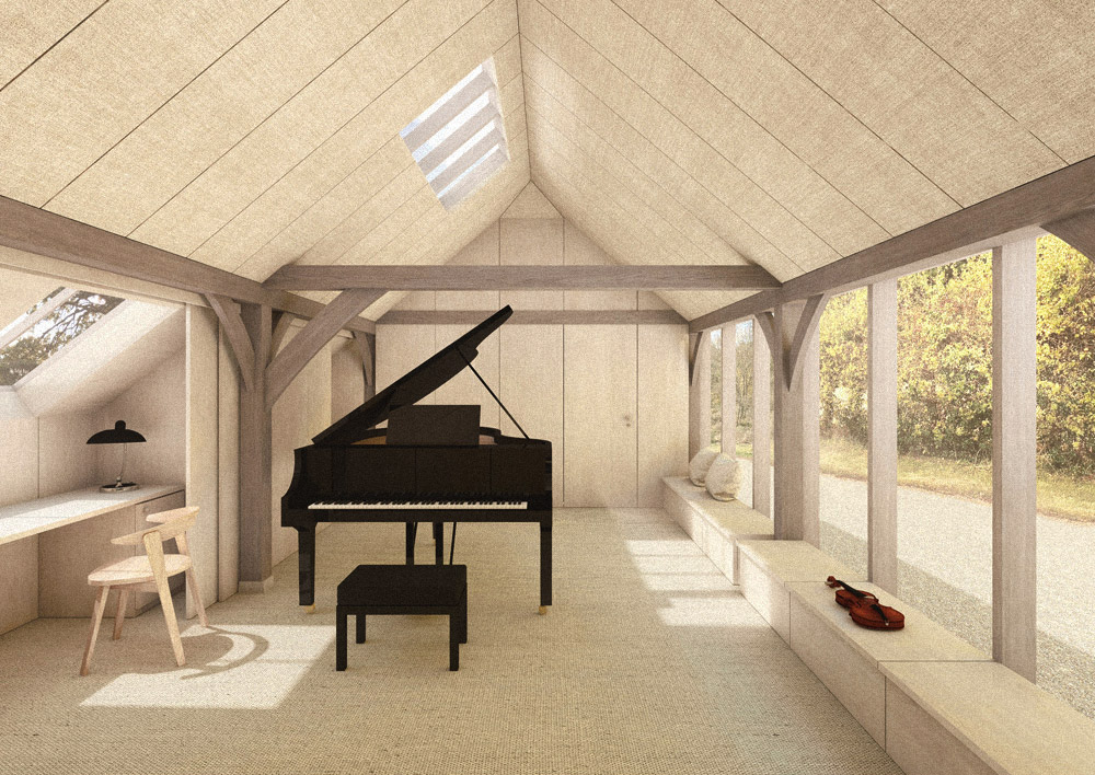 Erbar Mattes Architects Hill House Music Room Hertfordshire